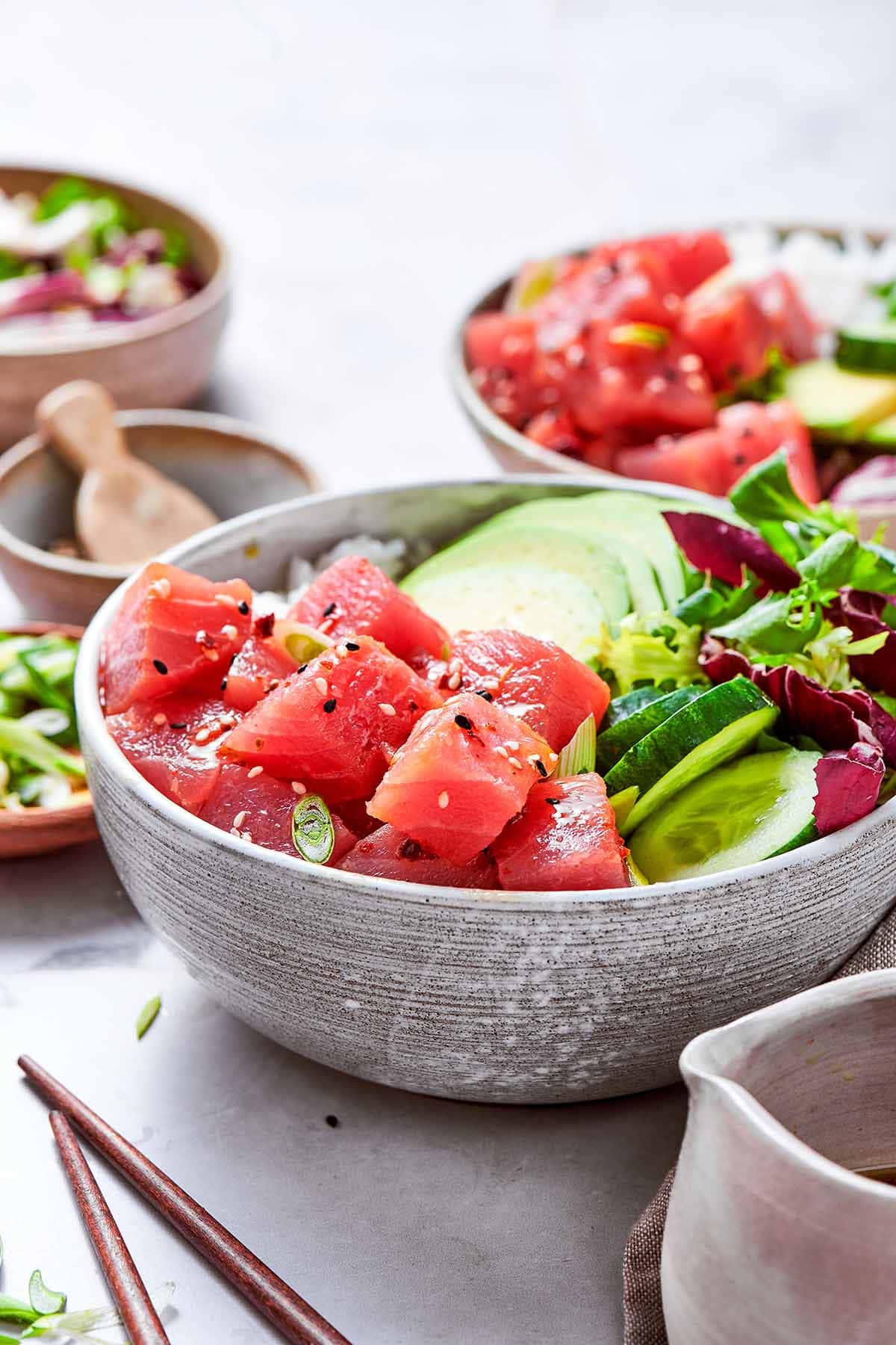 tuna poke bowls.