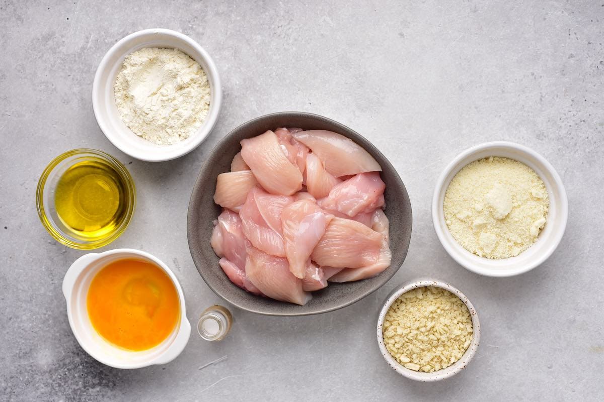 ingredients for air fryer chicken nuggets.