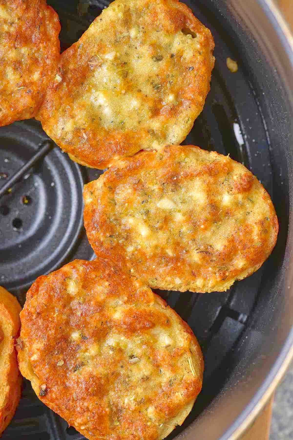 cheesy air fryer garlic bread.