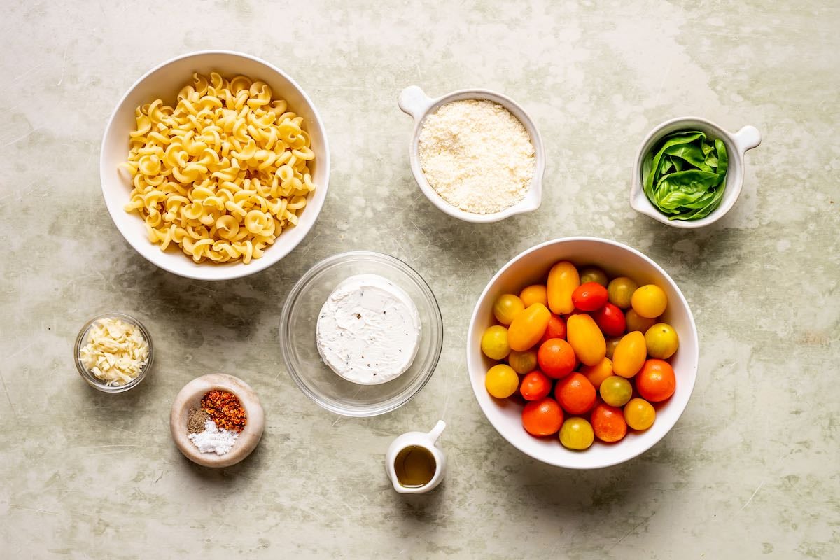 Boursin cheese pasta ingredients.