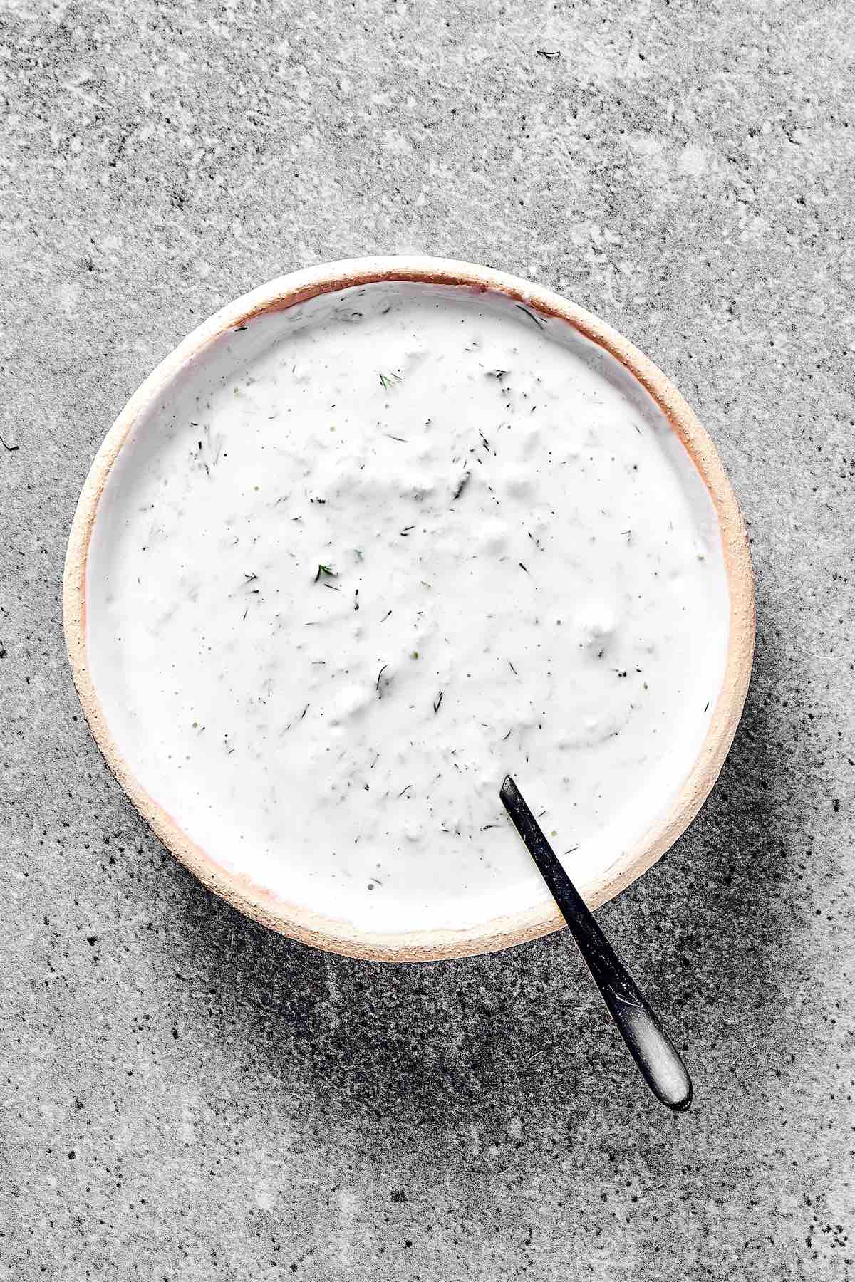 homemade garlic yogurt sauce.