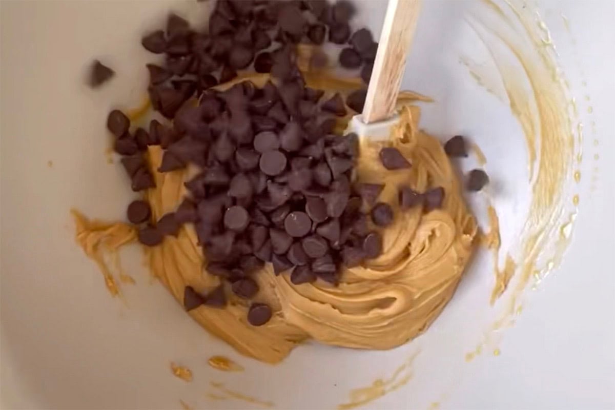 cookie dough in a bowl. 