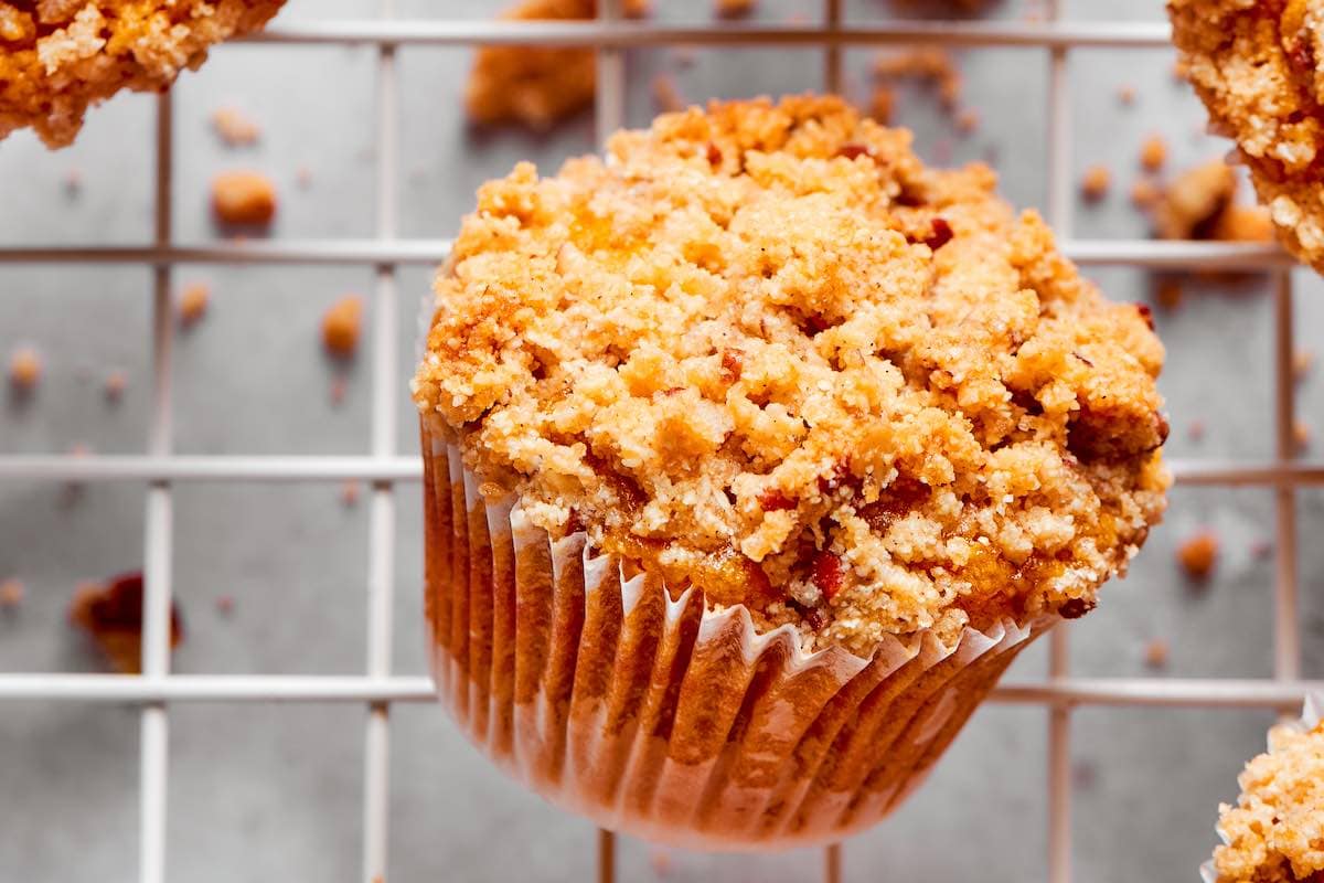 muffins on a cooling rack.