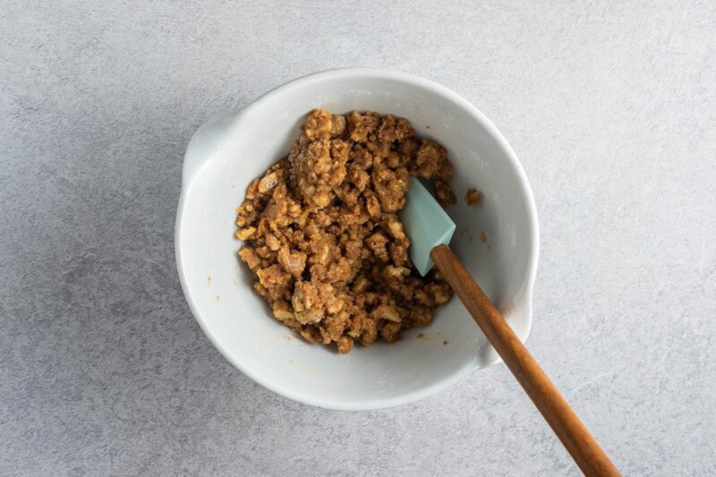 crumb topping in bowl.