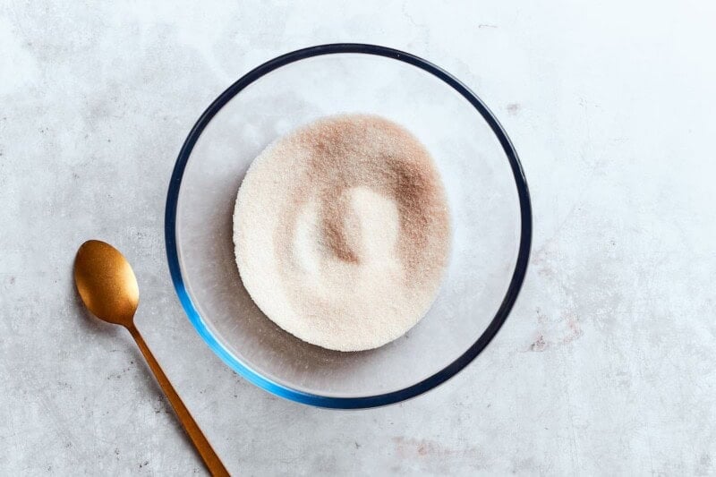 sugar and cinnamon in a bowl.