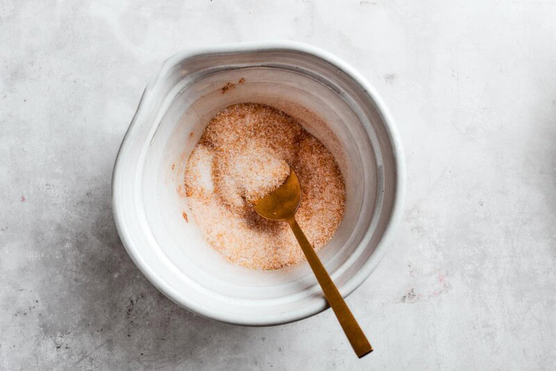 cinnamon and sugar mixture in bowl.