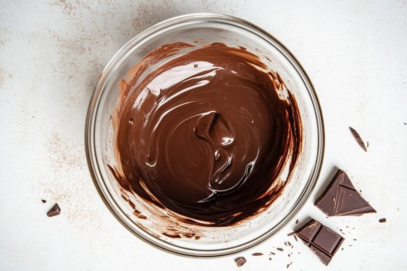 melted chocolate in a bowl.