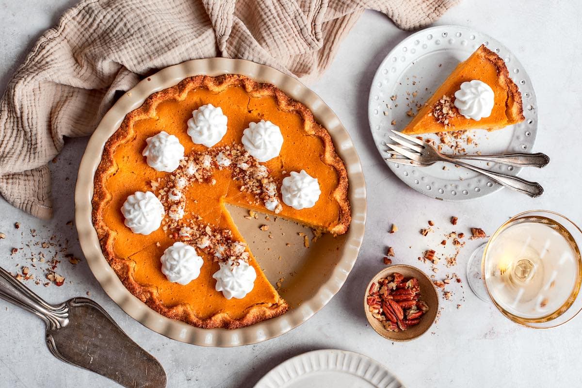 baked low carb pumpkin pie.