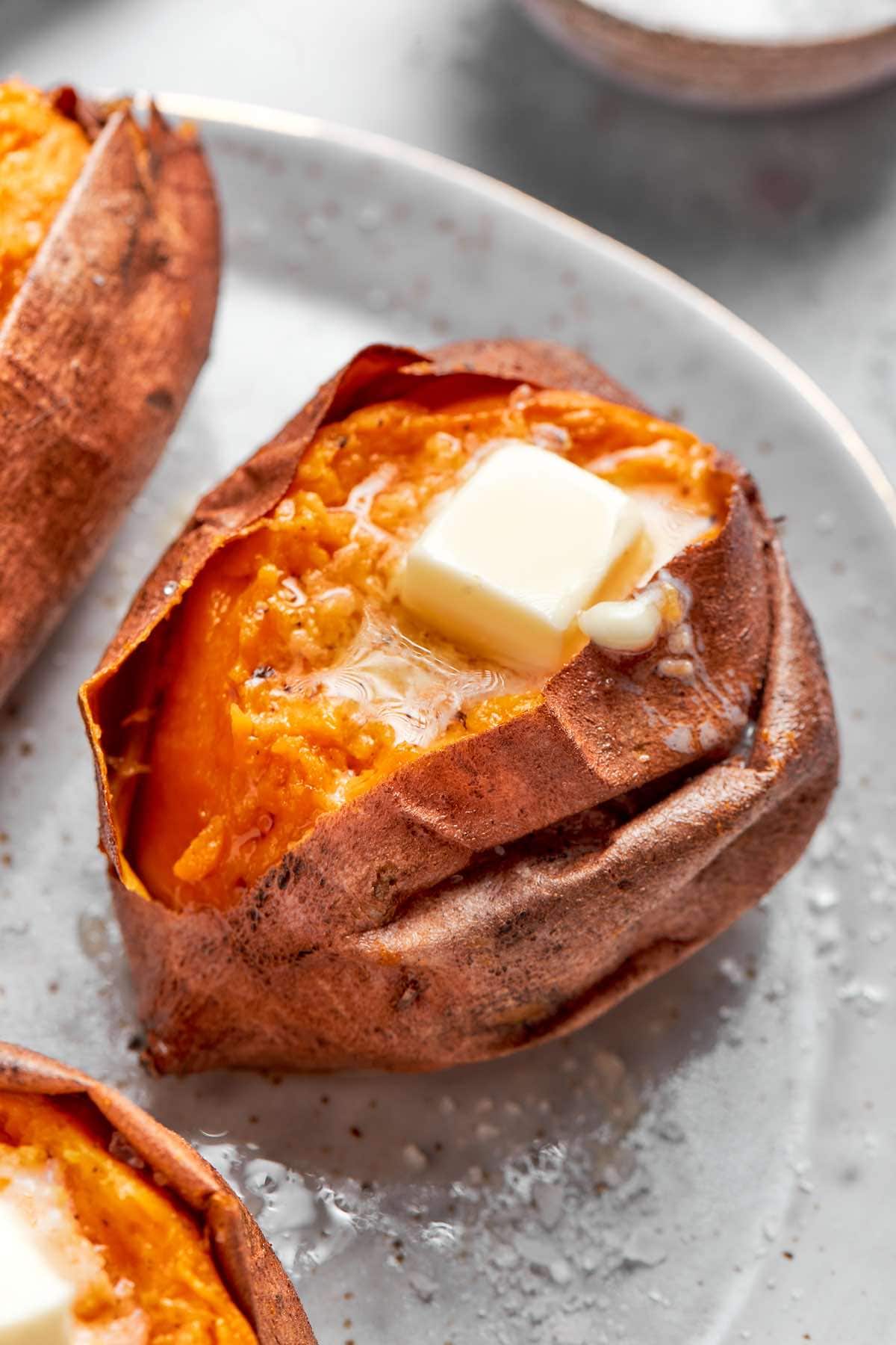 microwaved sweet potato.