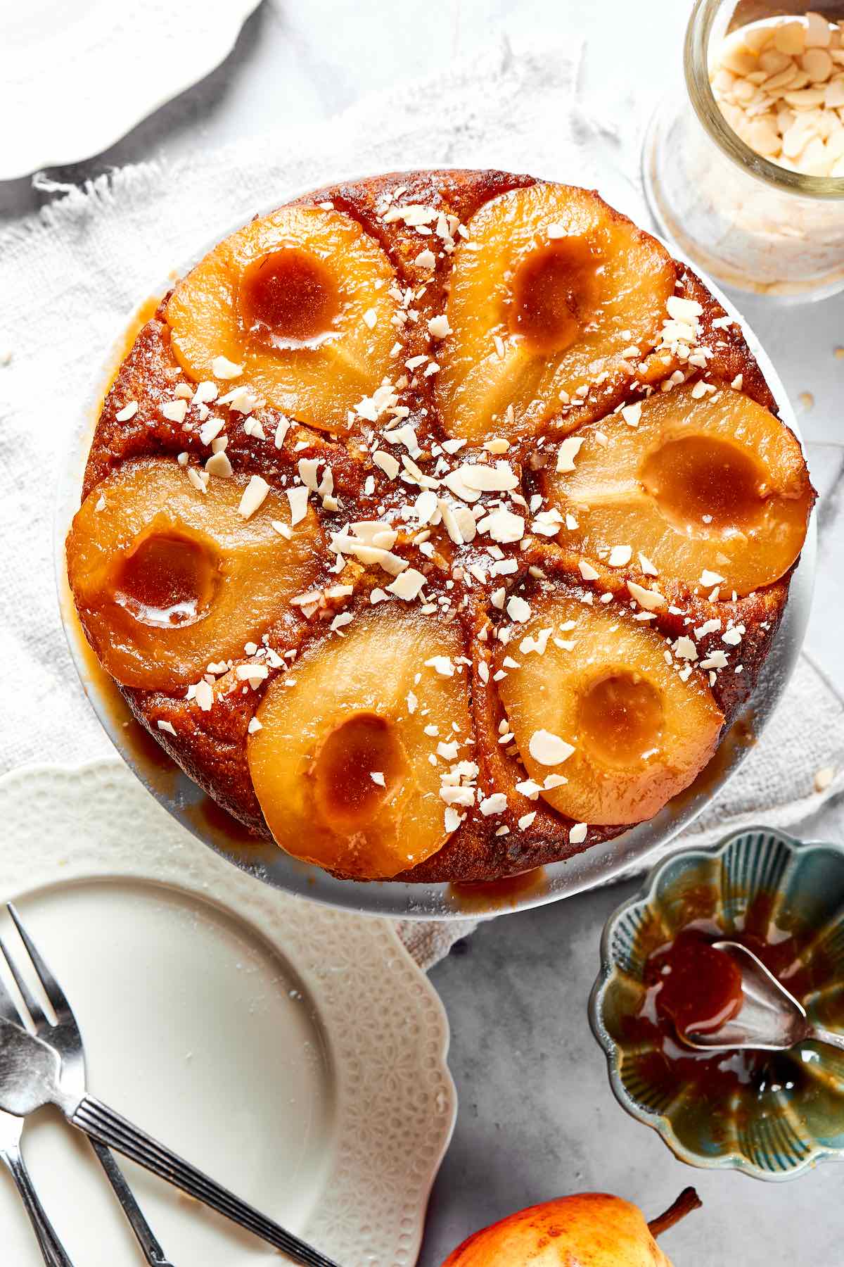 upside down pear cake.