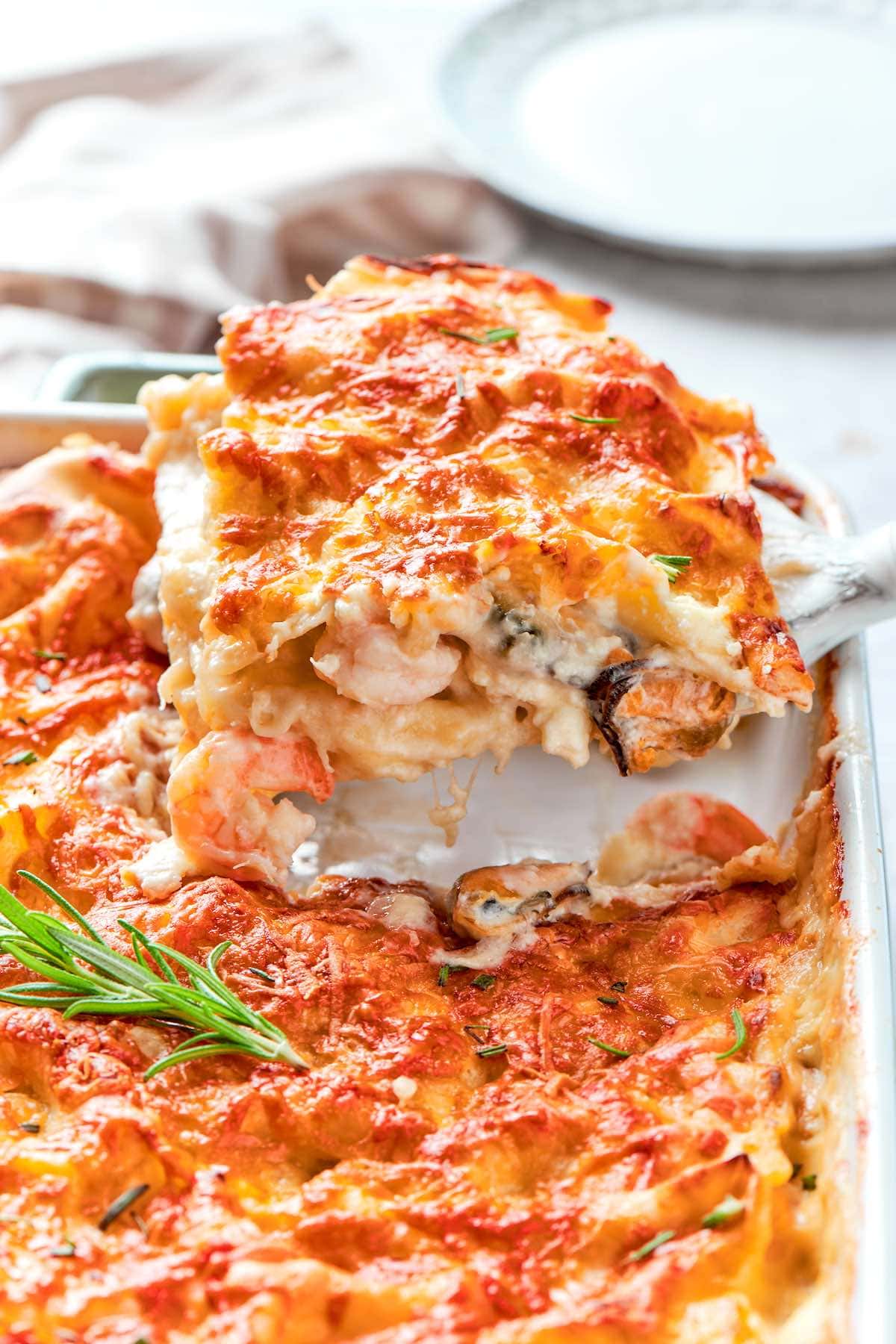 seafood lasagna.