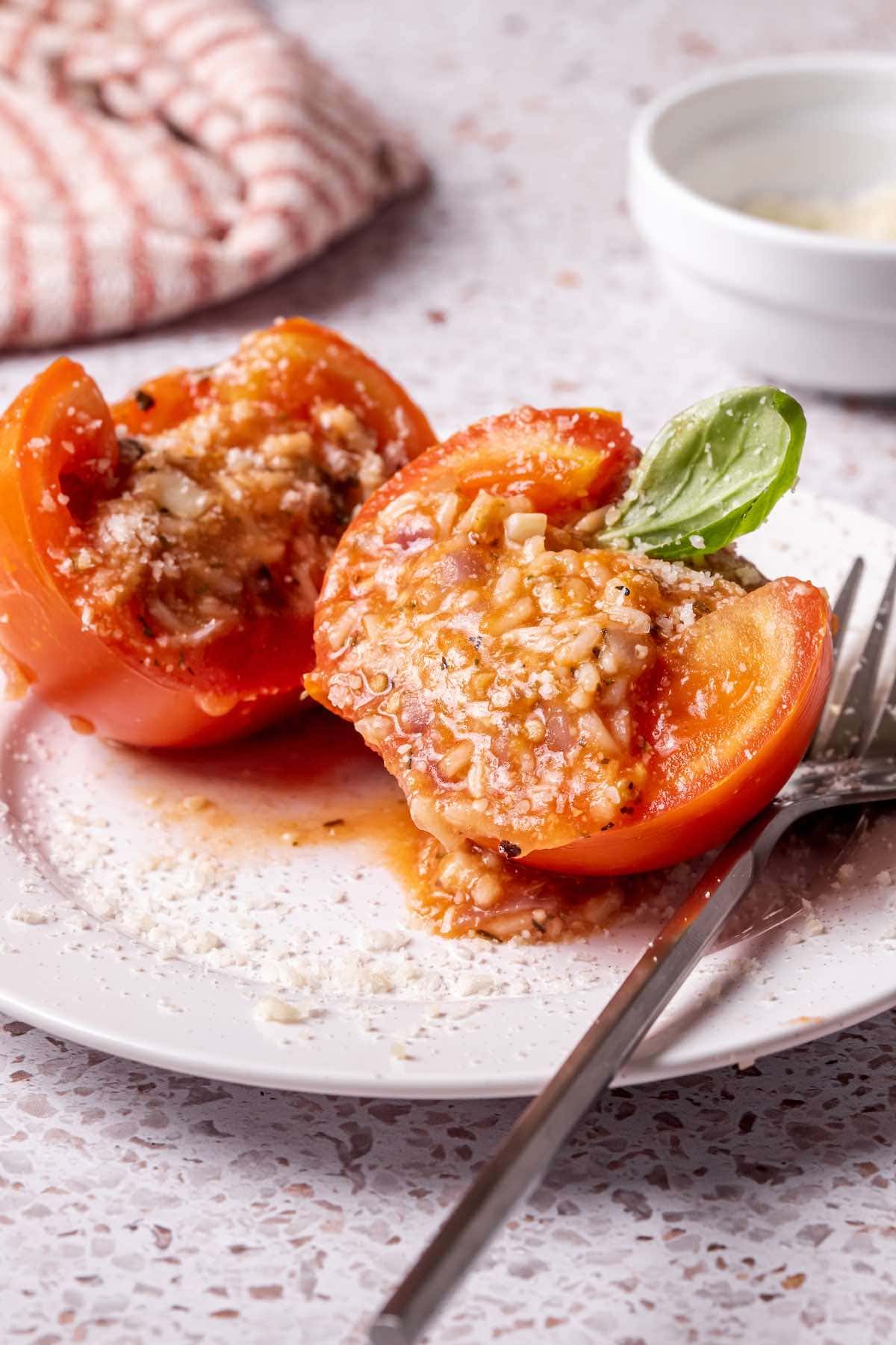 stuffed tomatoes on a plate.