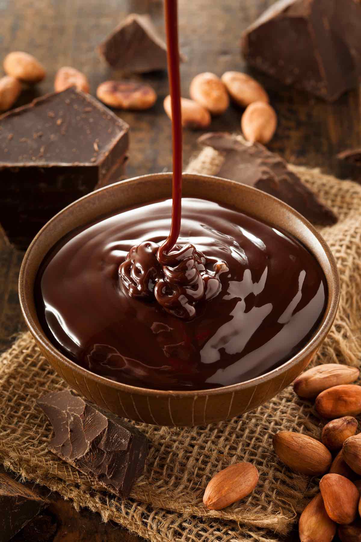 sugar free chocolate syrup in a bowl.