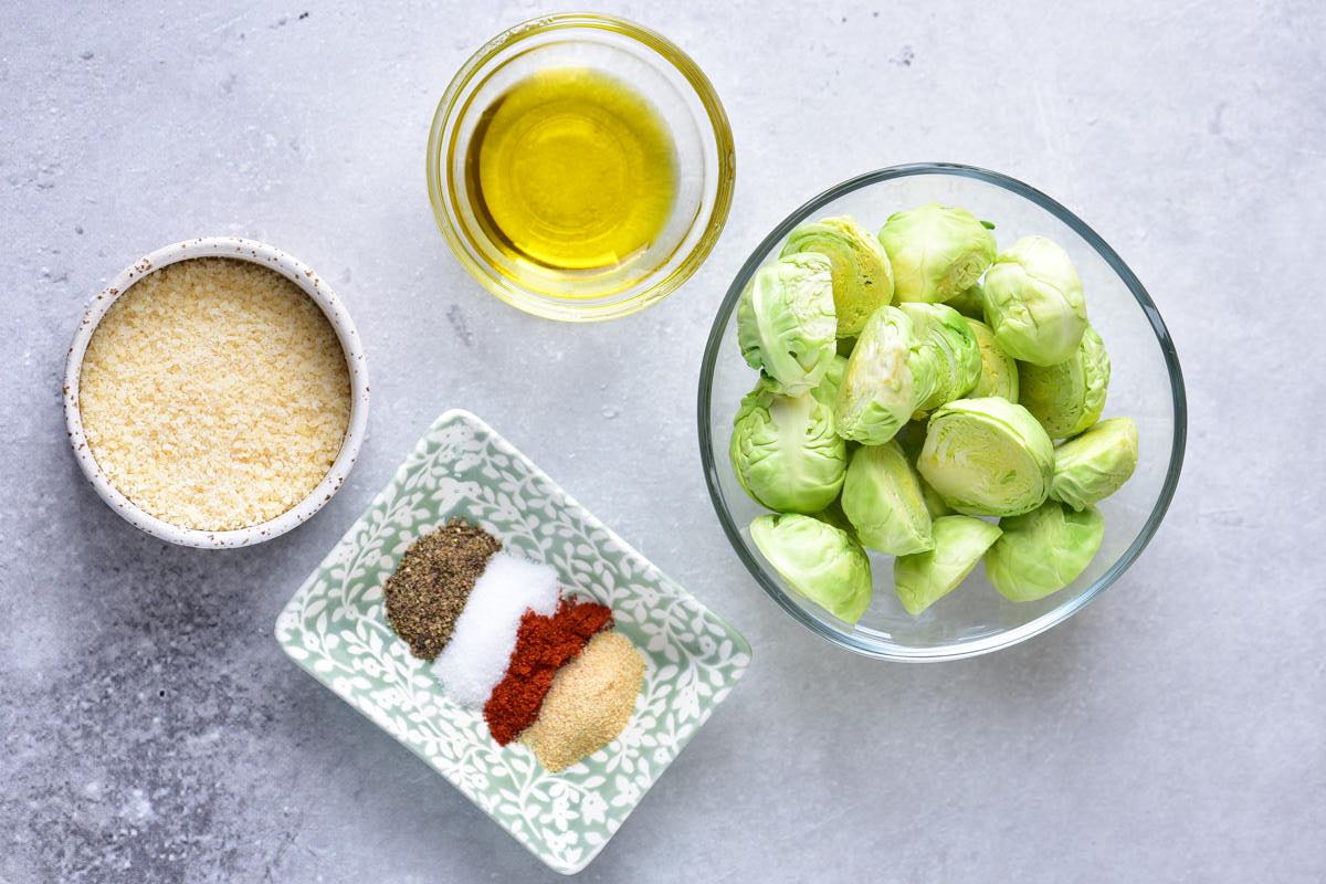 ingredients for air fryer brussels sprouts.