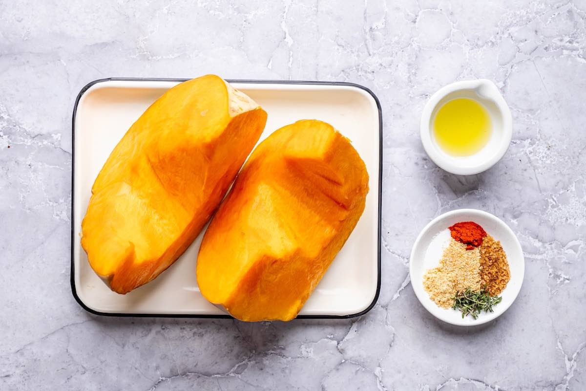 ingredients for air fryer butternut squash.