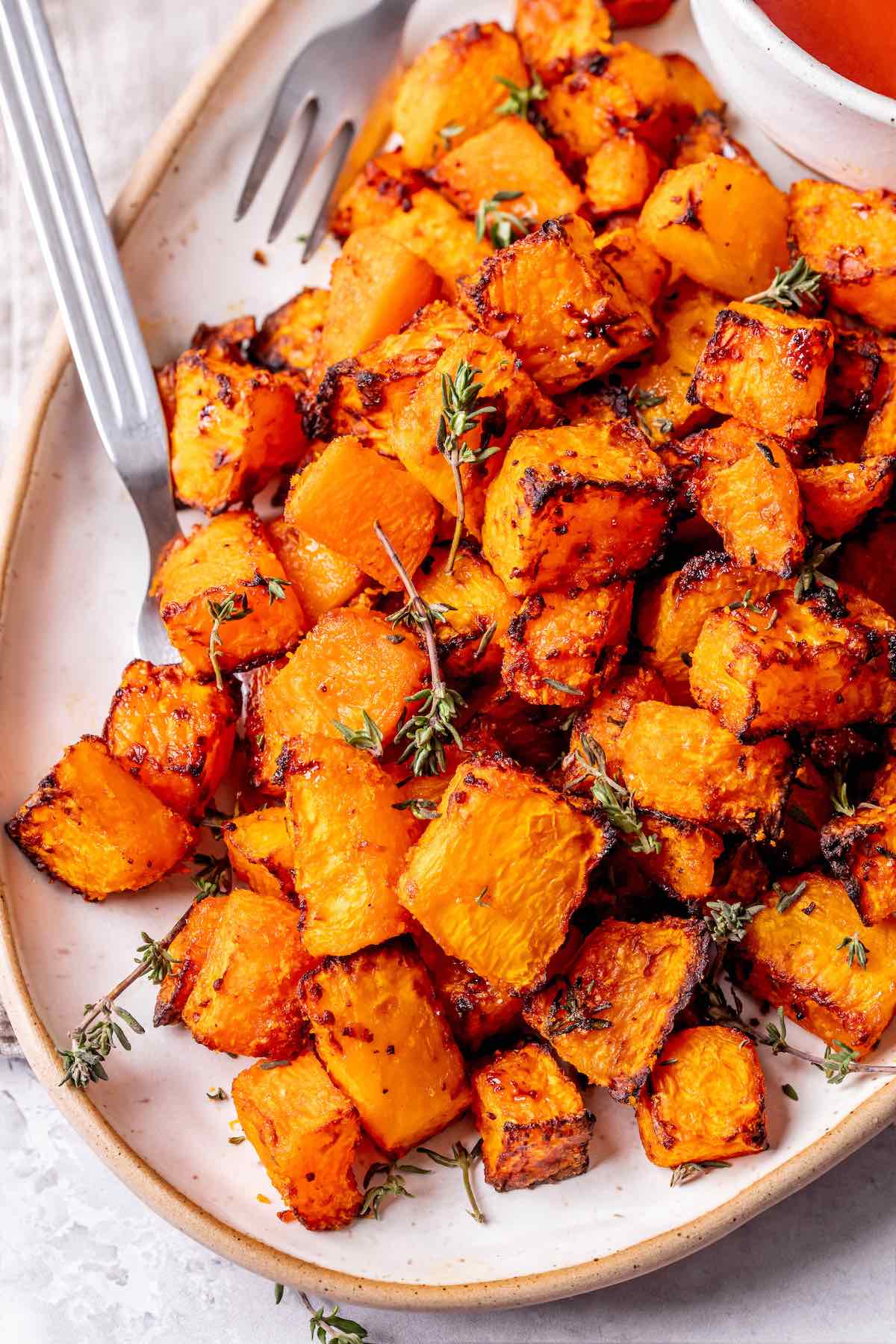 air fried butternut squash.