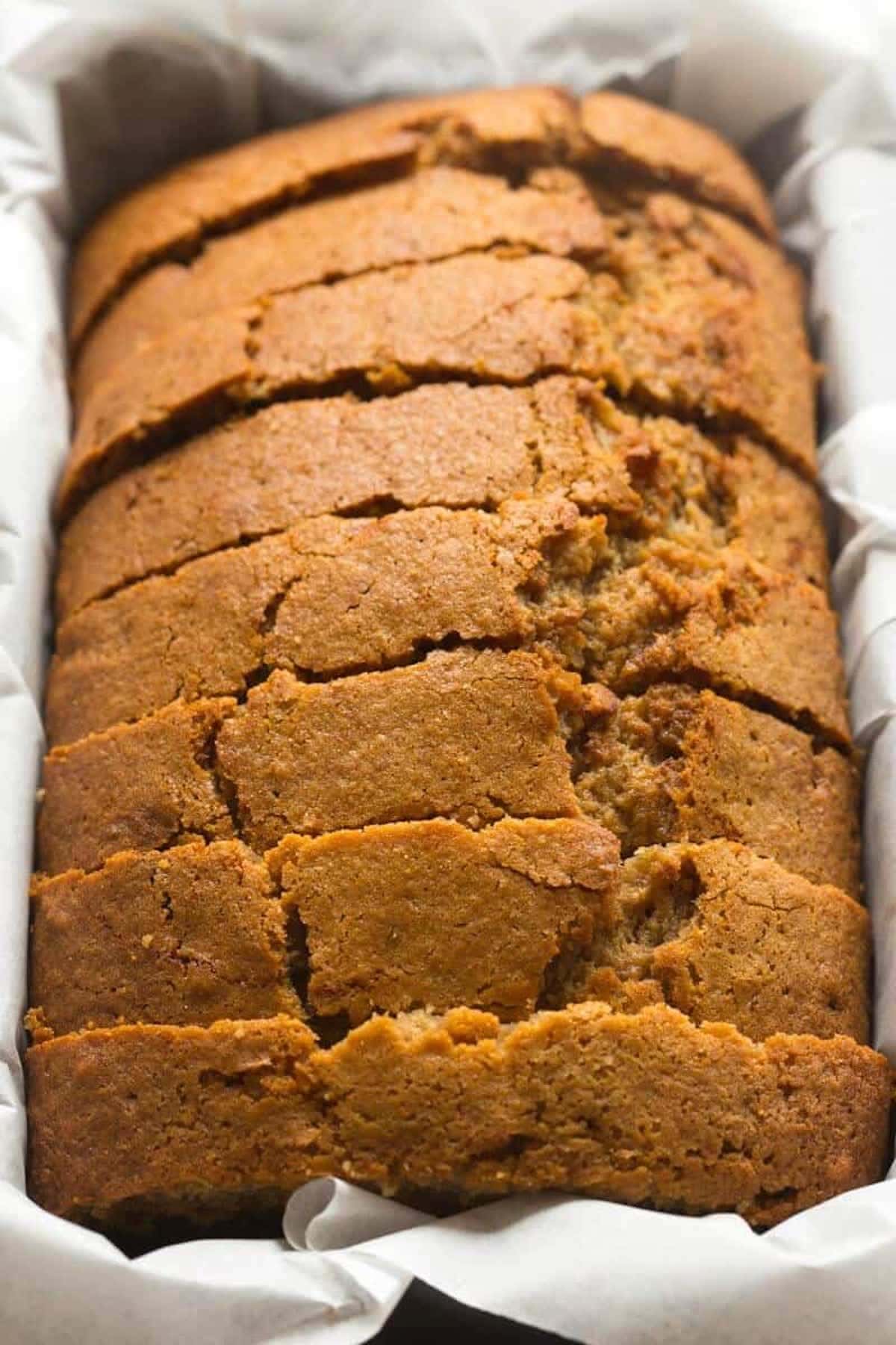 sliced applesauce bread.