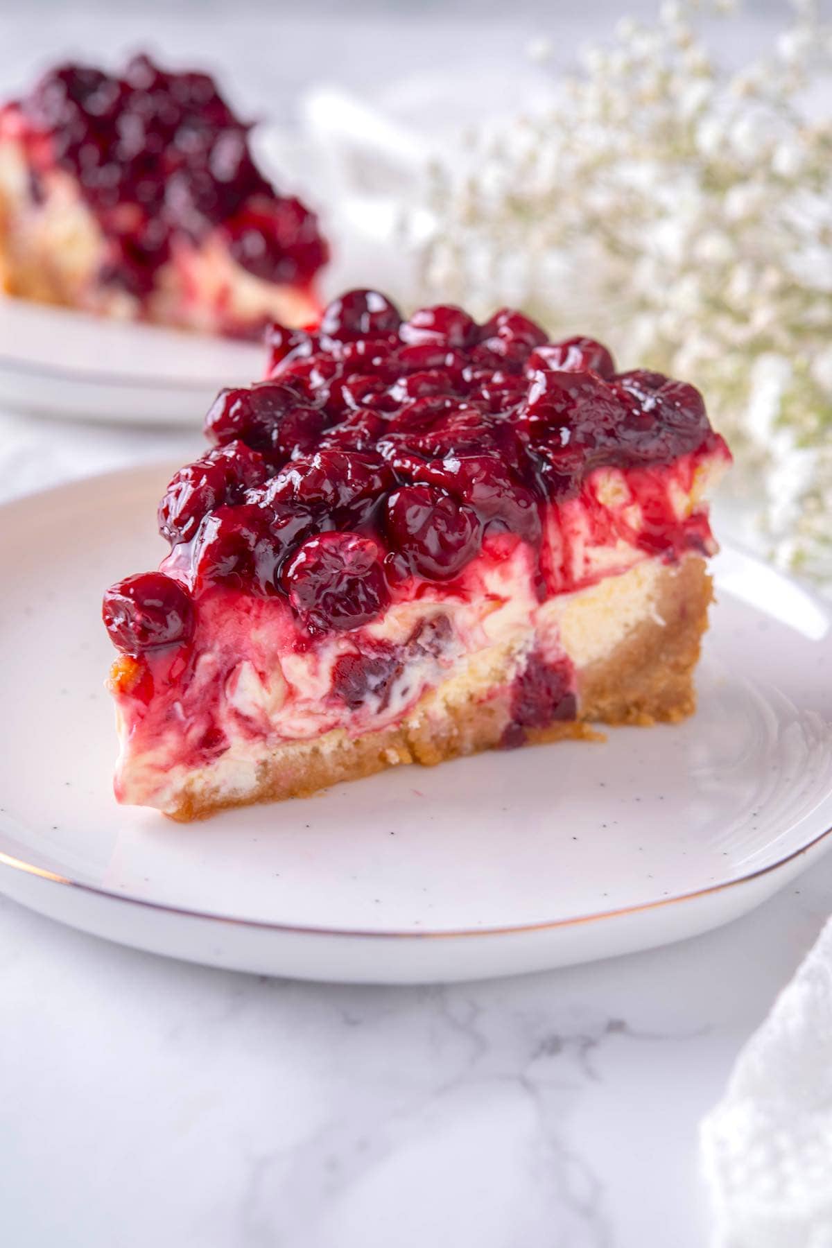 cherry cheesecake.