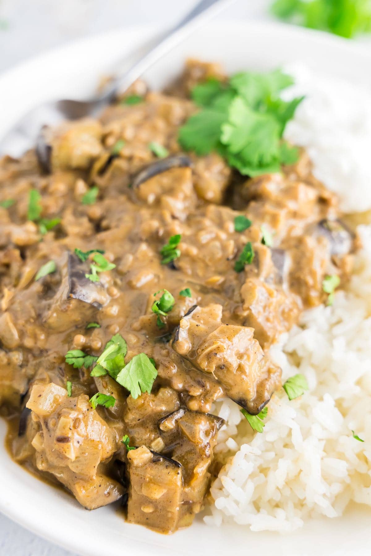 aubergine curry.