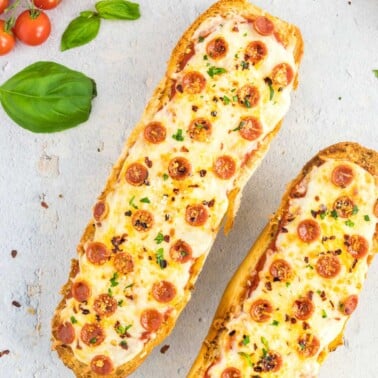 French bread pizza recipe.