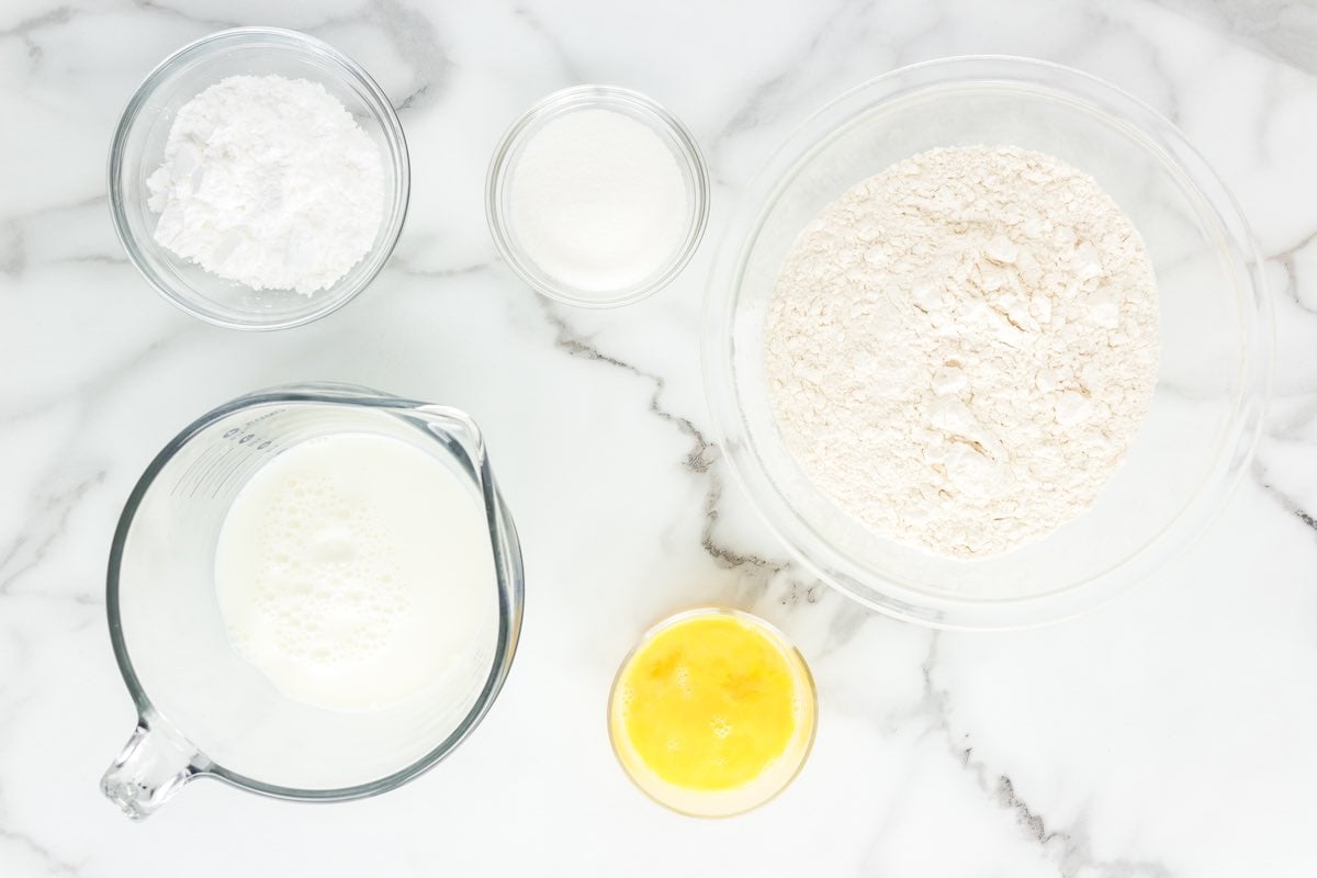 ingredients for funnel cakes.