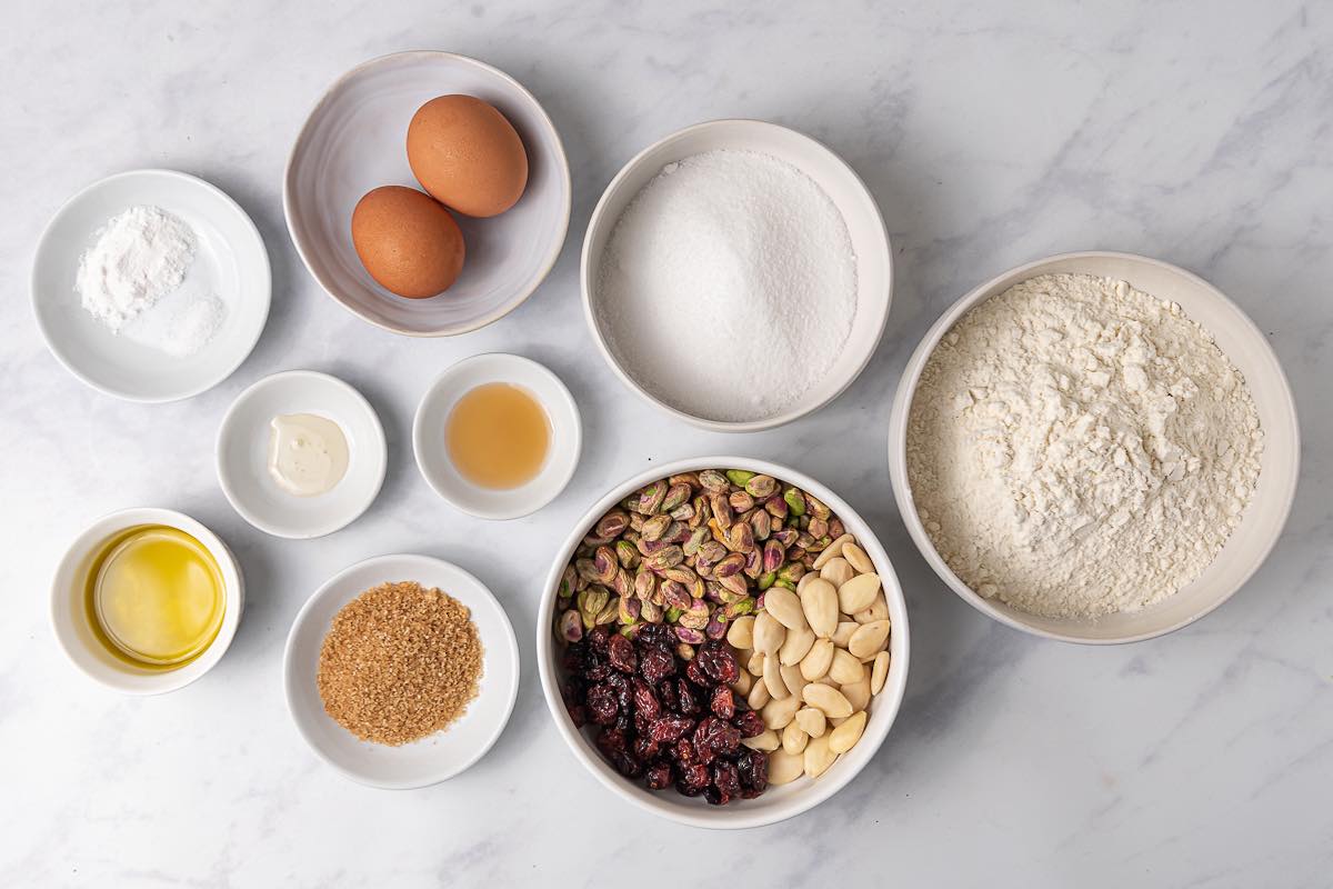 gluten free biscotti ingredients.