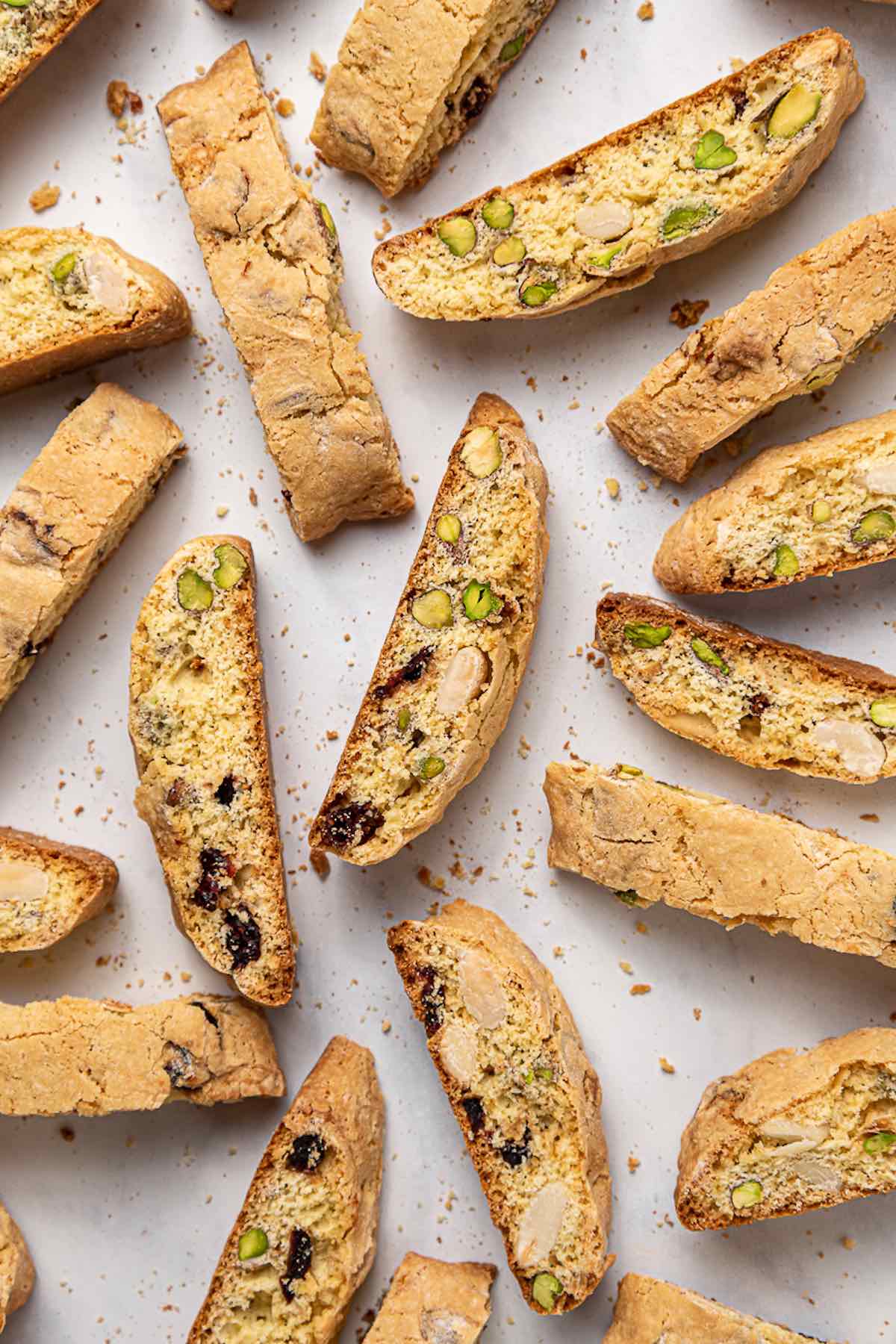 gluten free biscotti on a white background.