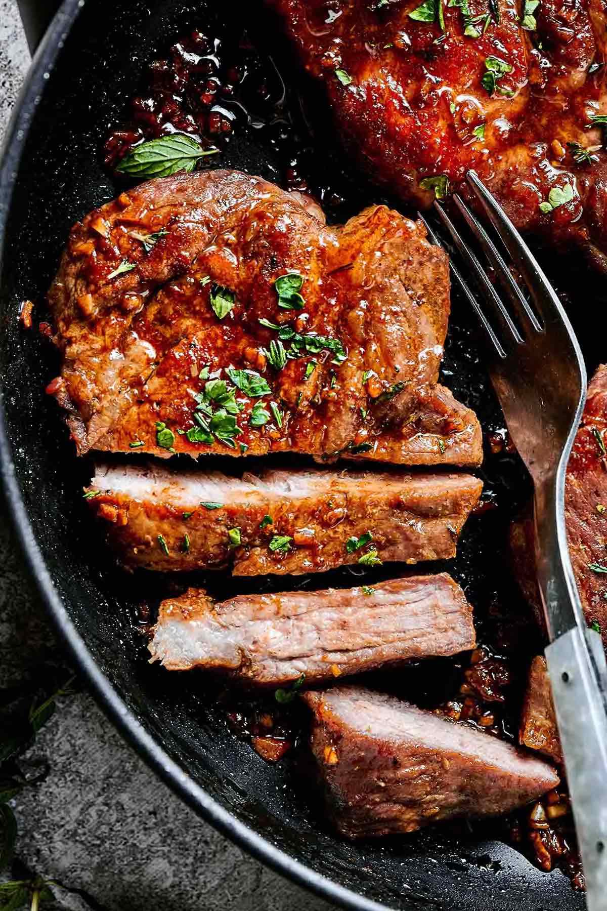 grilled pork steak.