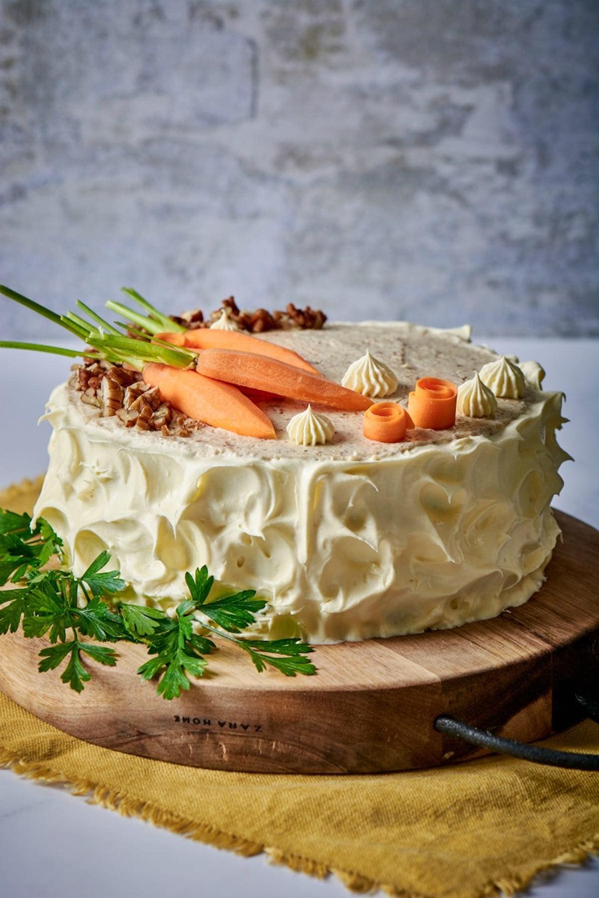 frosted healthy carrot cake.