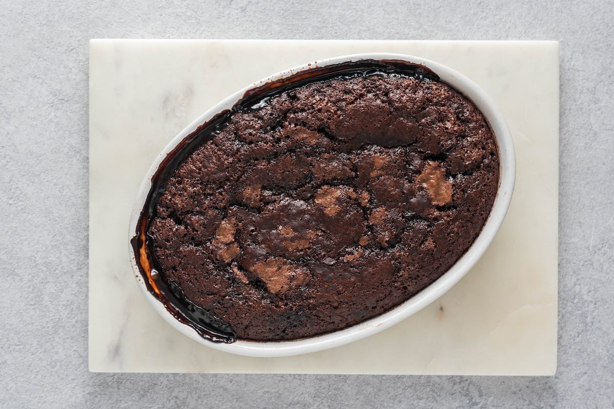 baked chocolate pudding cake.