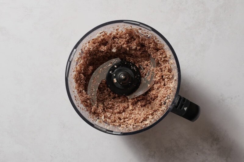 blended mushrooms in a food processor.