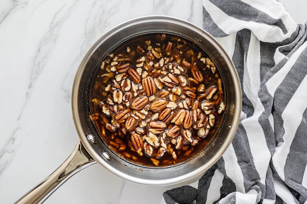 pecans in sugar syrup.