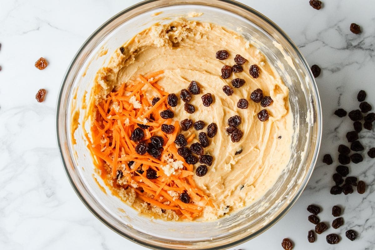 cake batter in a bowl.