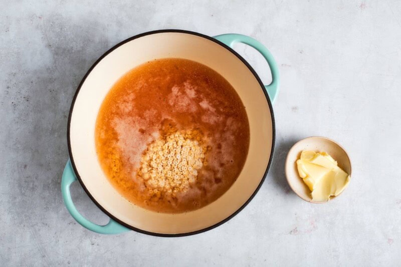 pasta boiling in a pot.