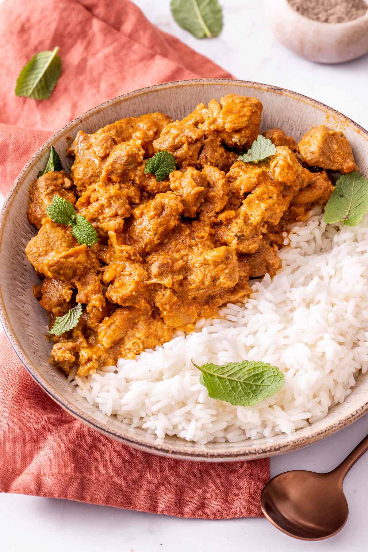 rogan josh with rice.