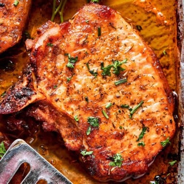 oven baked bone in pork chops recipe.