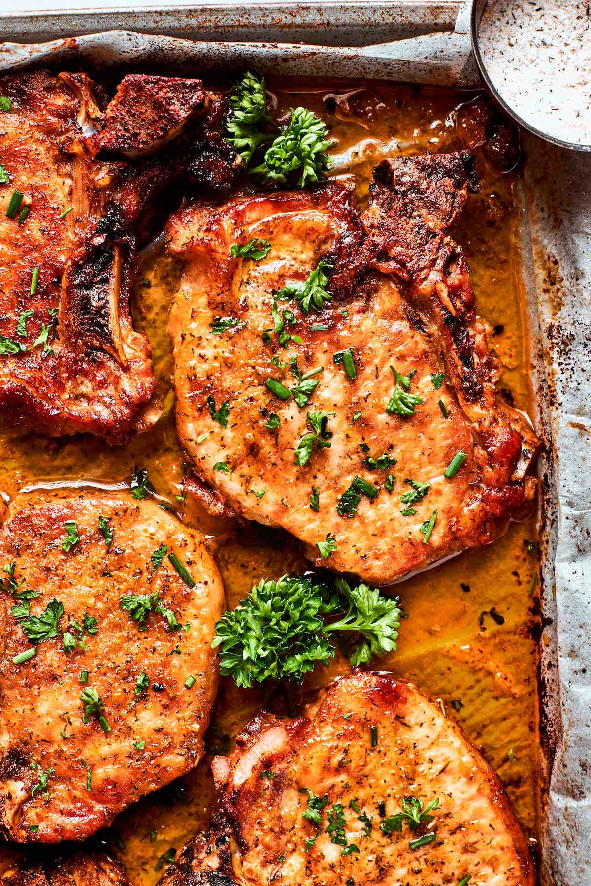 oven baked bone in pork chops.