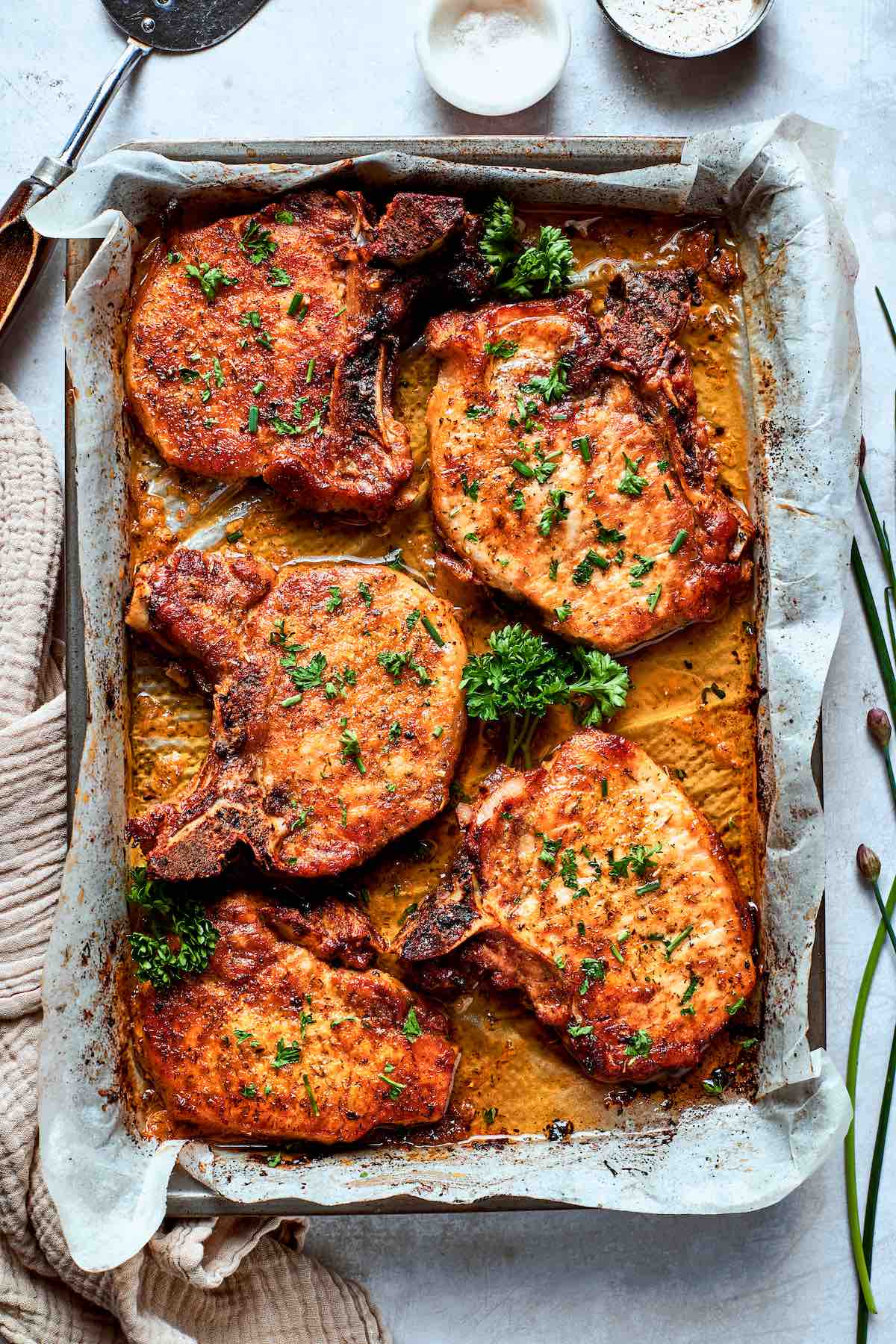 bone-in baked pork chops.