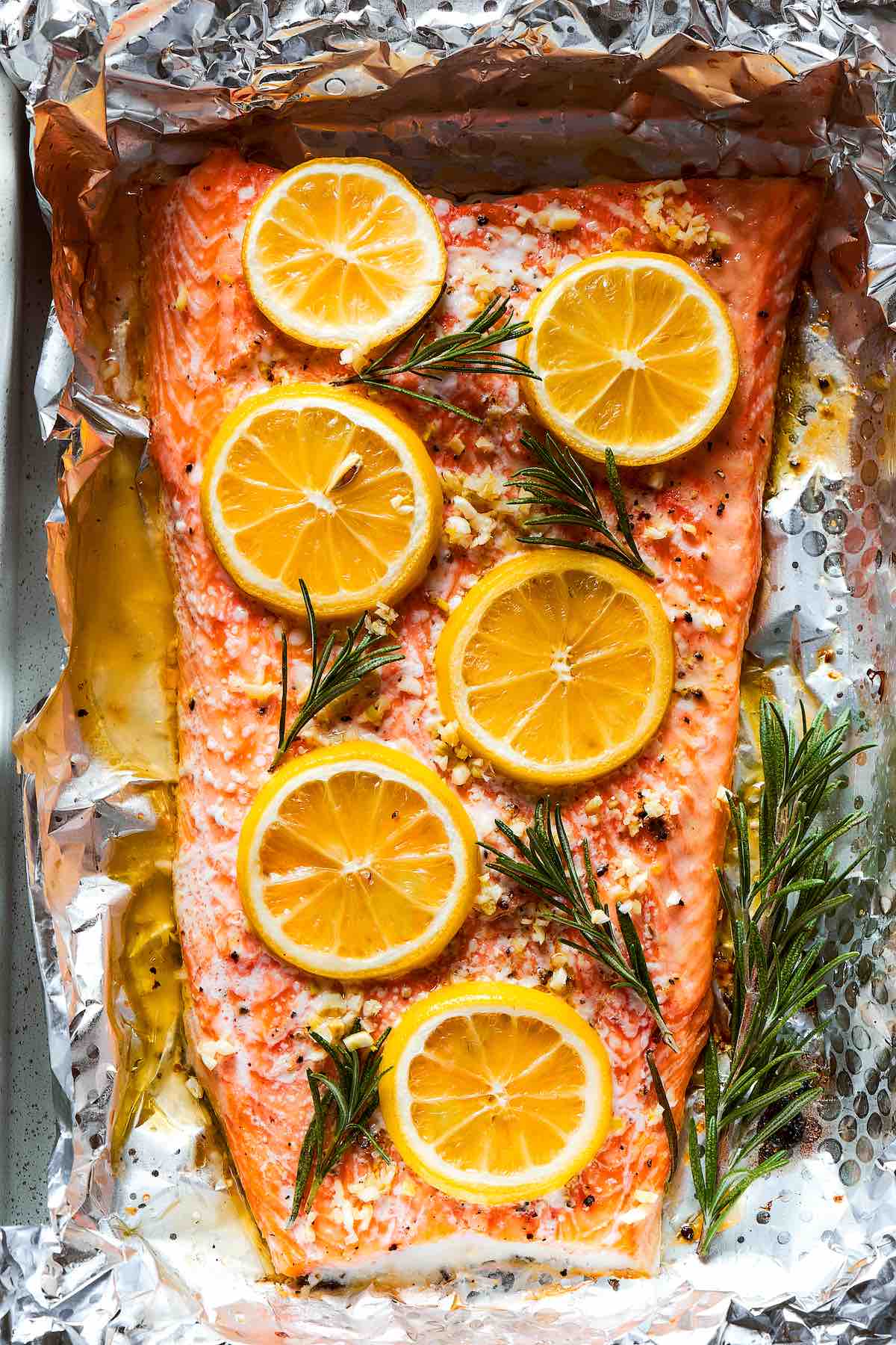 baked salmon in foil.