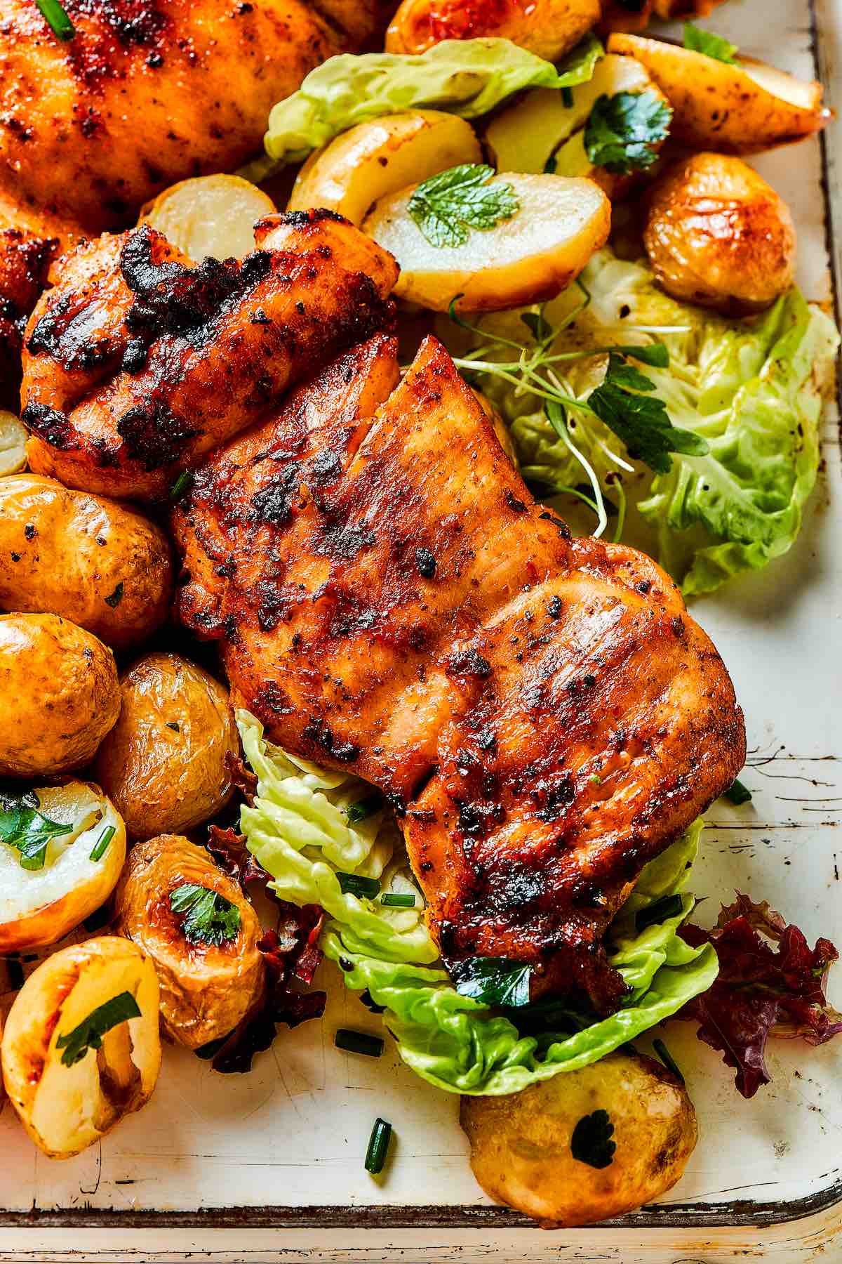 grilled peri peri chicken.