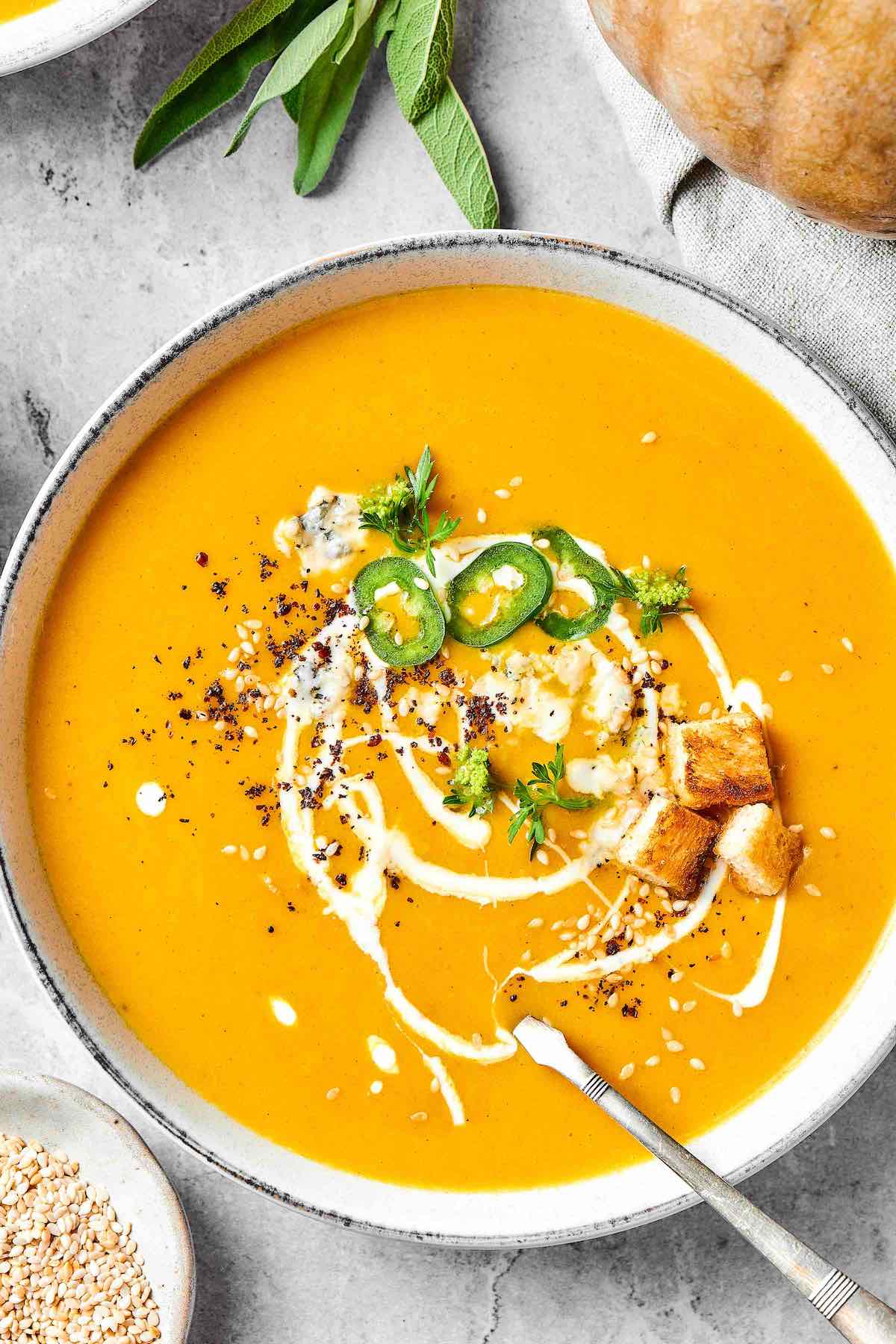 pumpkin soup with curry.