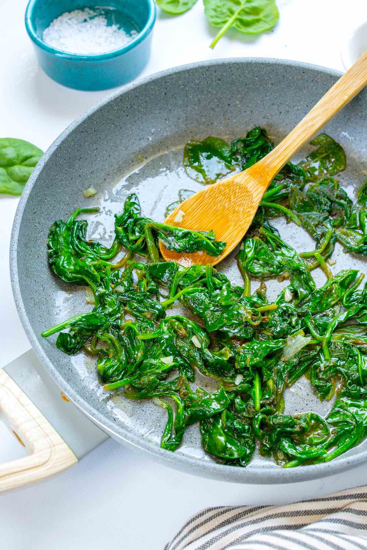 homemade sauteed spinach.