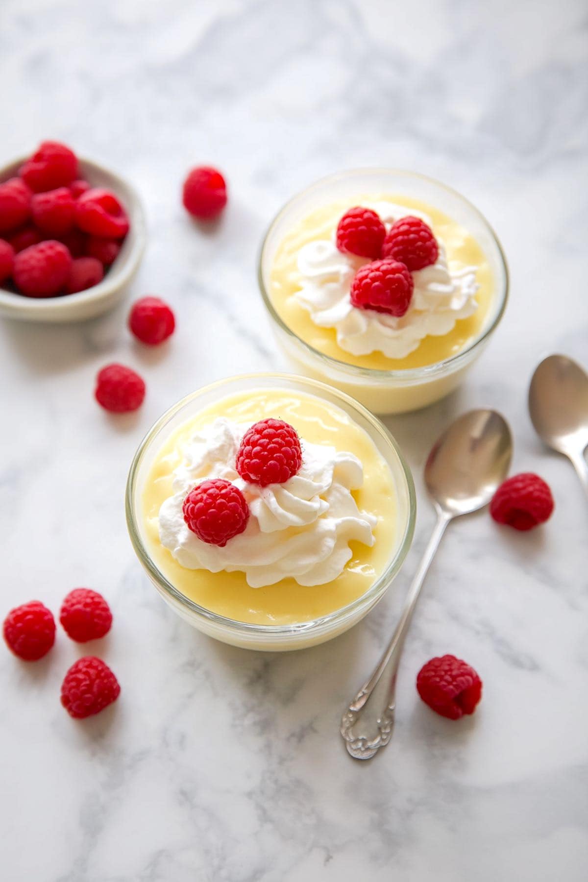 sugar free vanilla pudding with berries and whipped cream on top.