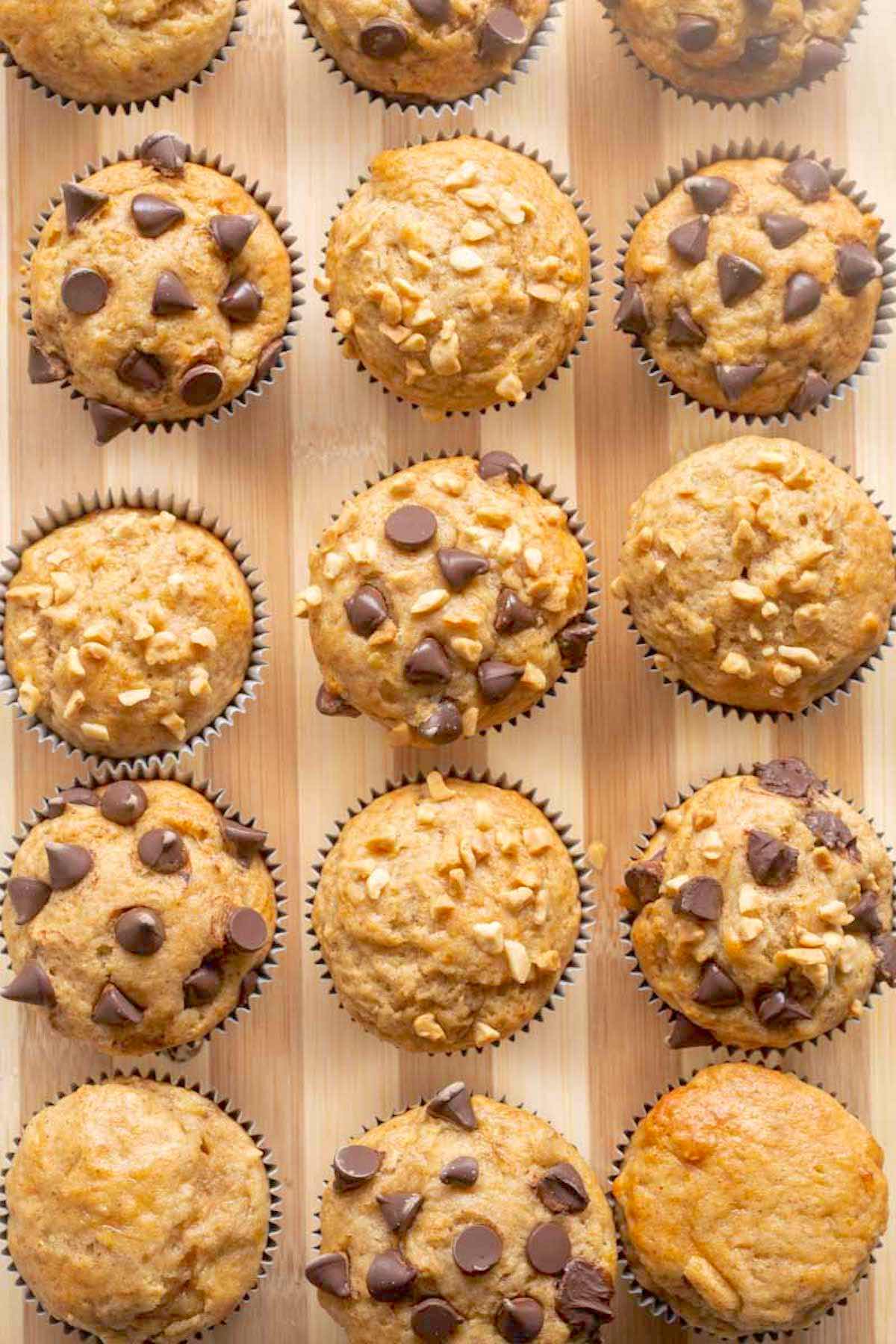 yogurt muffins on a chopping board.