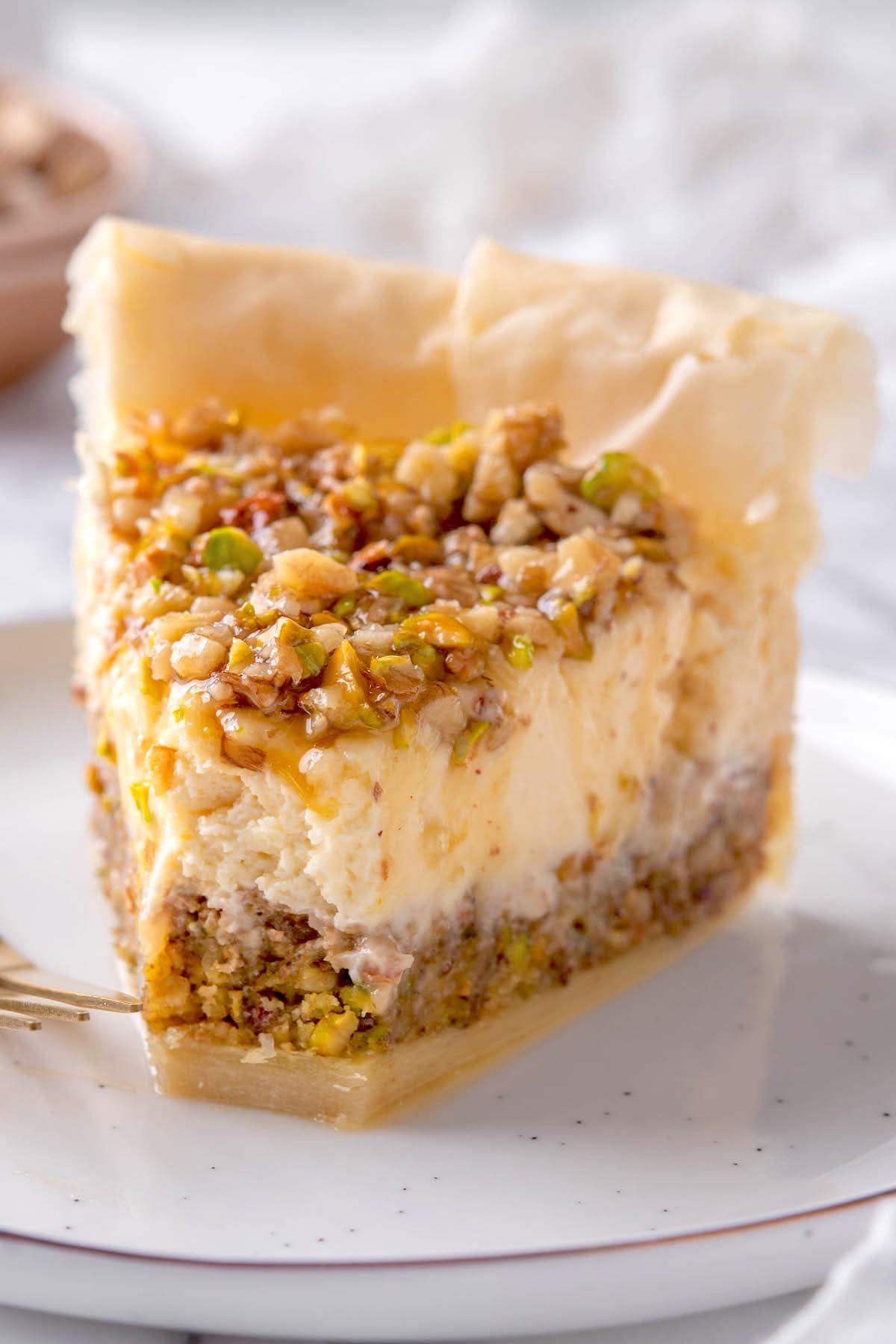 homemade baklava cheesecake.