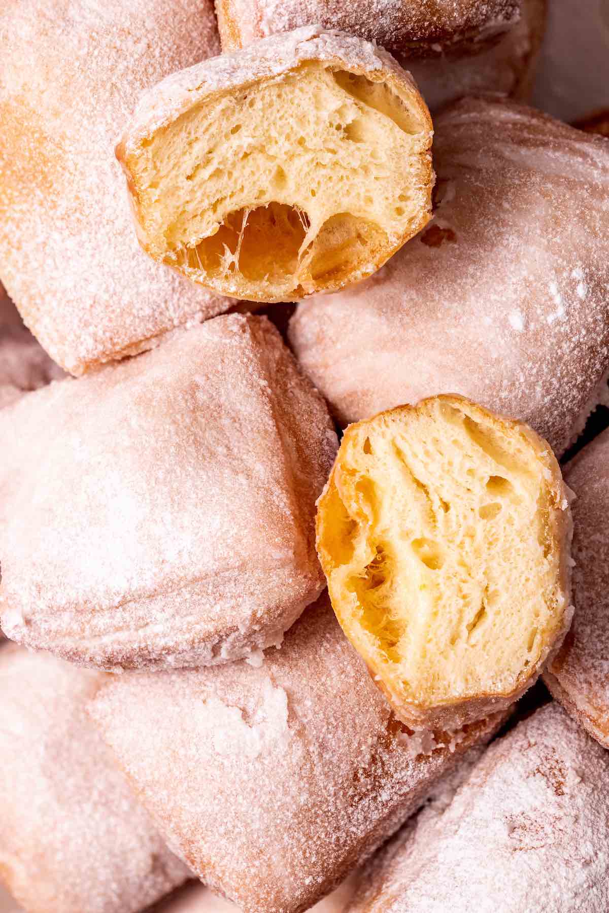 beignets on a plate.