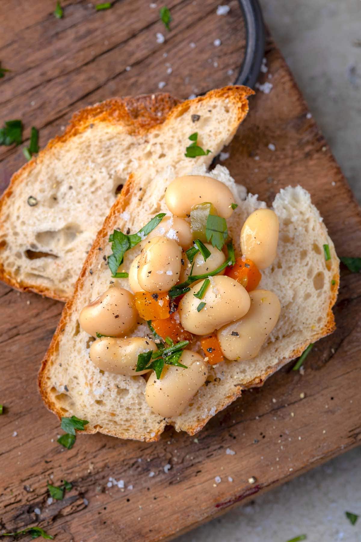 butter beans on sourdough toast.