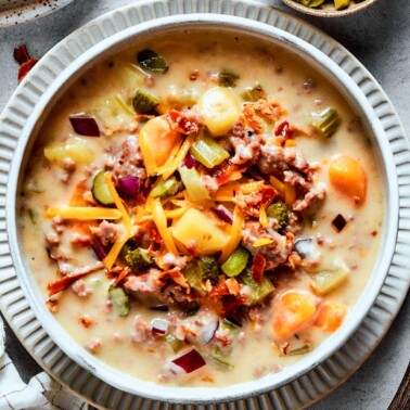 cheeseburger soup recipe.