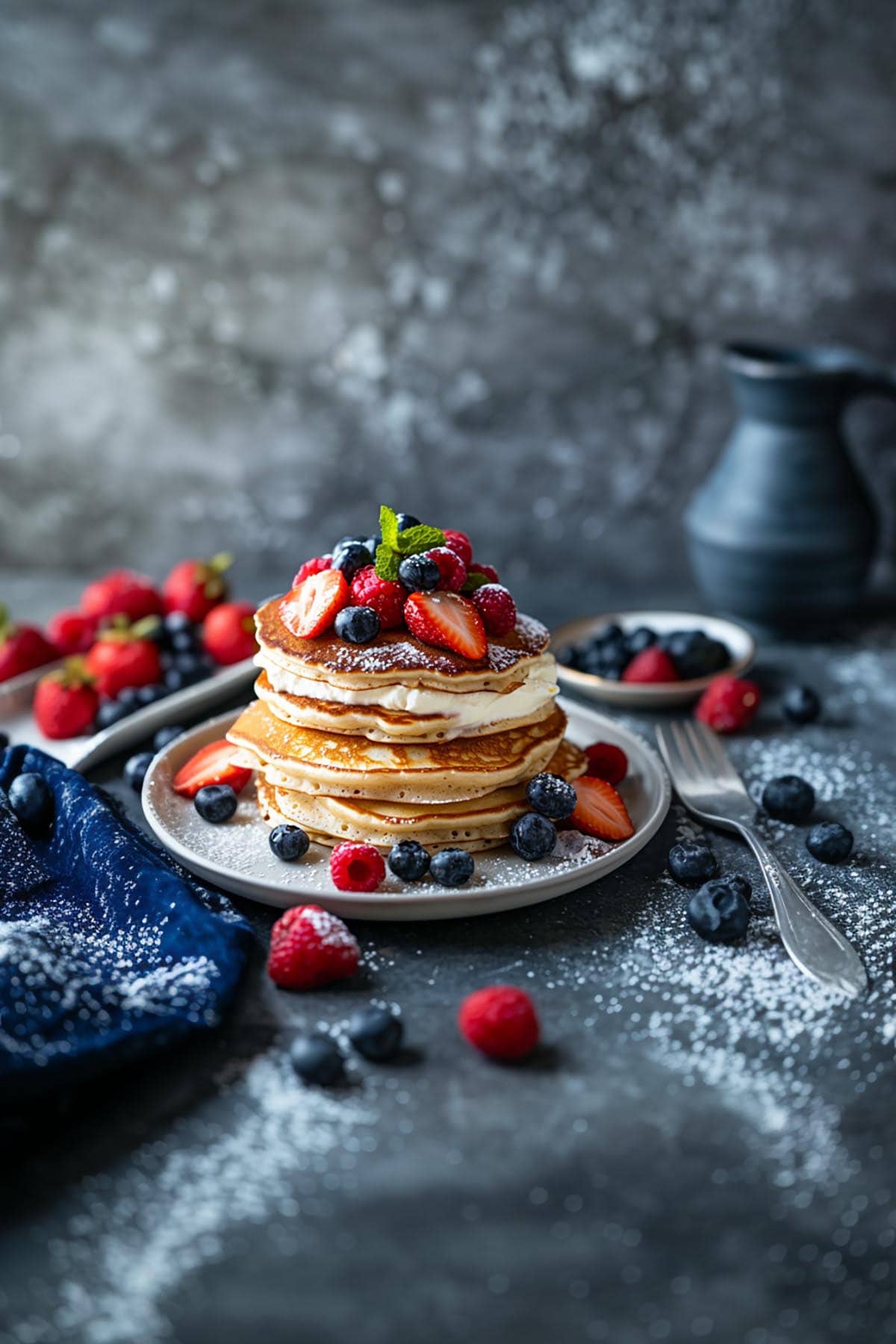 homemade cream cheese pancakes.