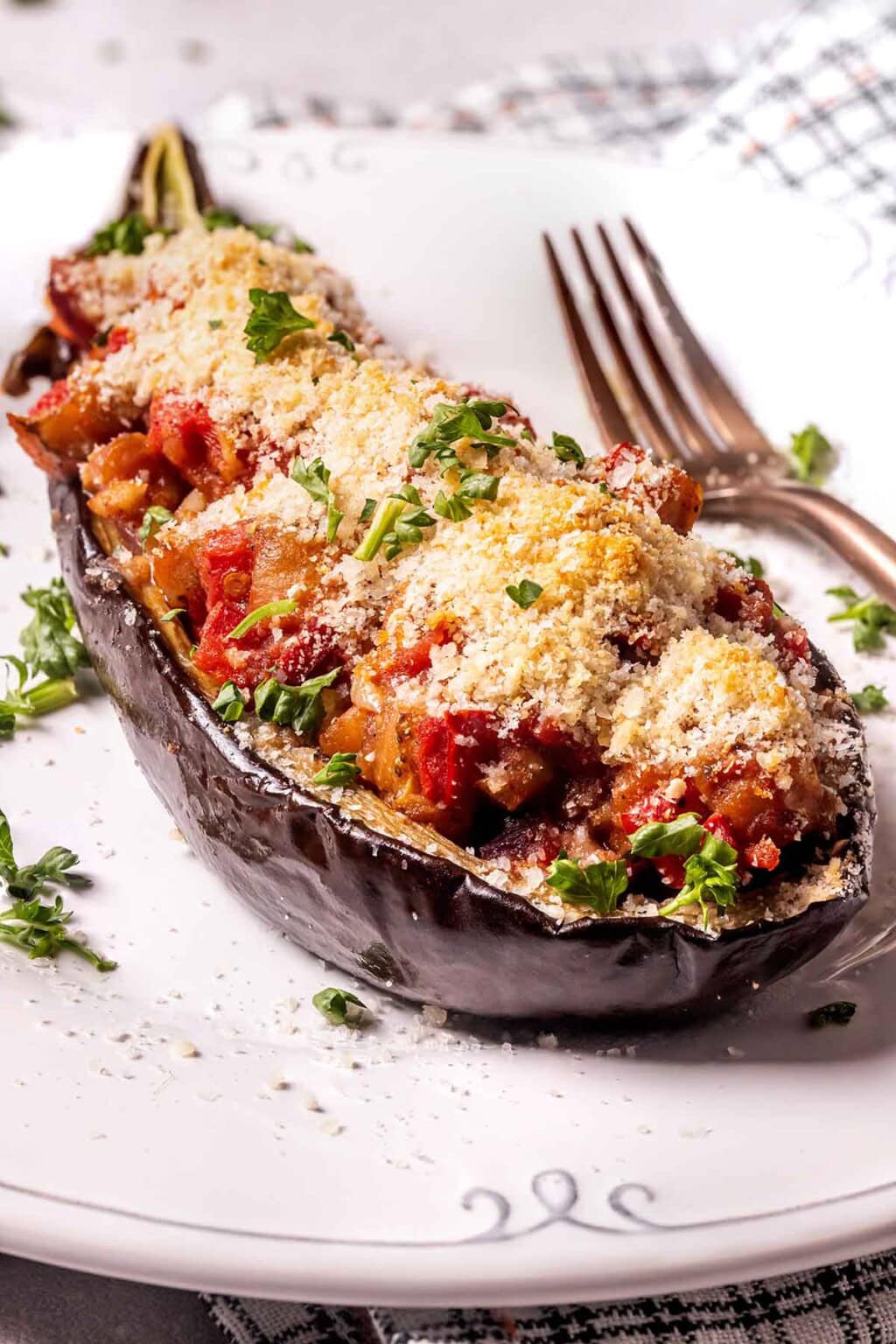 Stuffed Eggplant with Herbed Ricotta and Spinach